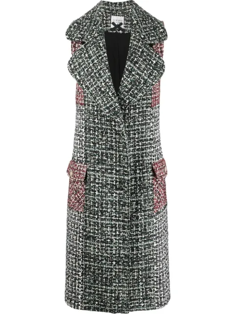 Edward Achour Paris sleeveless tweed coat Black 030301200