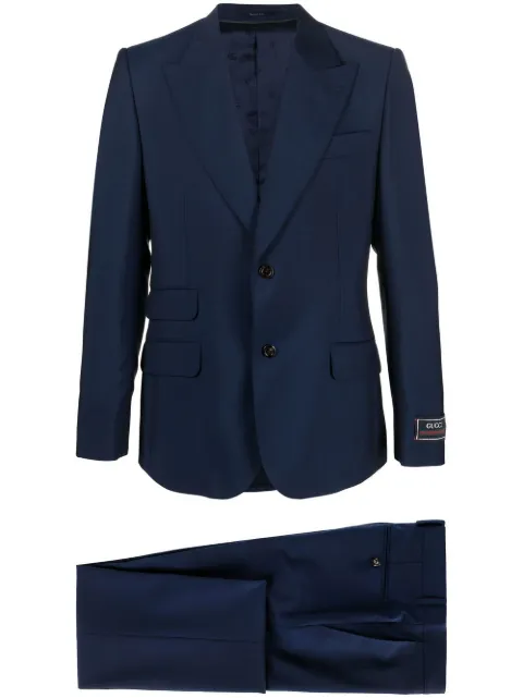 Gucci single-breasted wool-blend suit Blue 722679Z596D4270