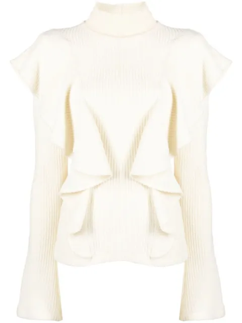 Chloé ruffled high-neck jumper White CHC22WHT65083