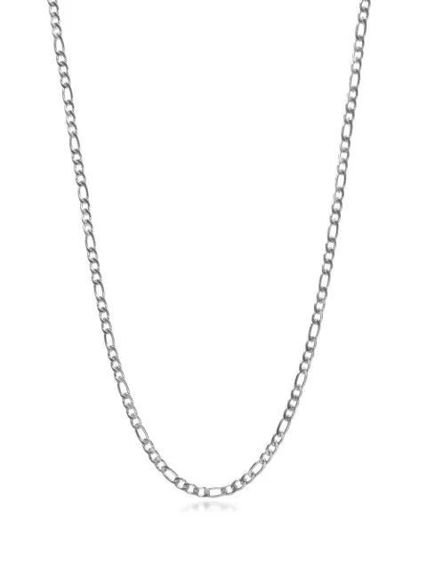 Nialaya Jewelry 3mm figaro-chain necklace Silver FMNEC096