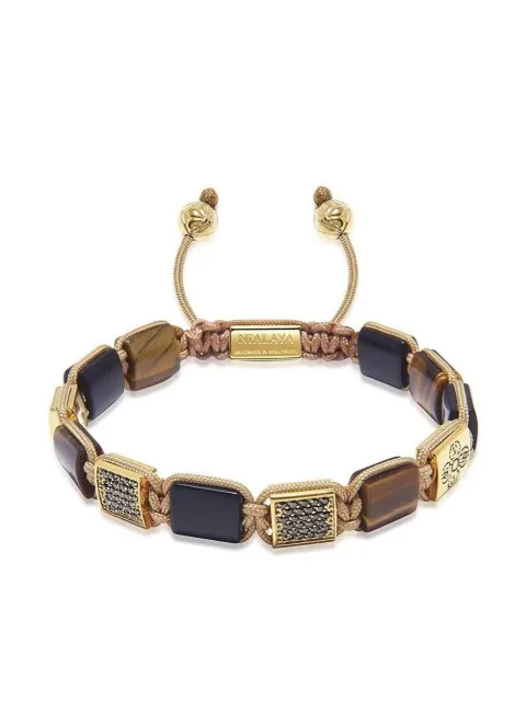 Nialaya Jewelry engraved-charm beaded bracelet Brown FMLUXPL087
