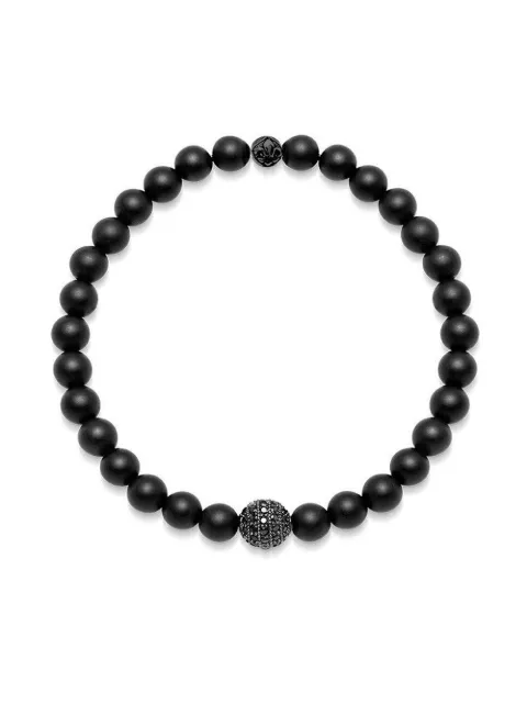 Nialaya Jewelry matte onyx beaded bracelet Black FMCHCO084
