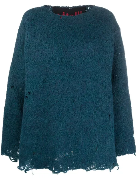 VITELLI distressed-effect knit jumper Blue FW22DMBD001DO