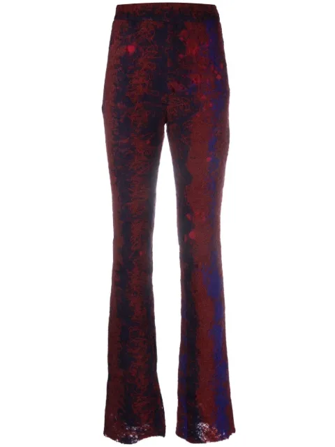 VITELLI flared contrasting-stitch trousers Purple FW22DMBD005PG