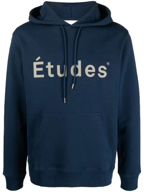 Études Studio logo-print organic cotton hoodie Blue E23MM250A01543