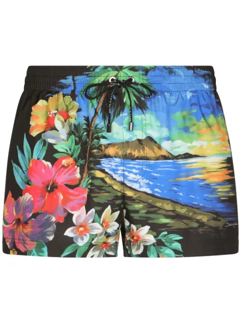 Dolce & Gabbana all-over graphic-print swim shorts Multicolour M4A06TFHMRD