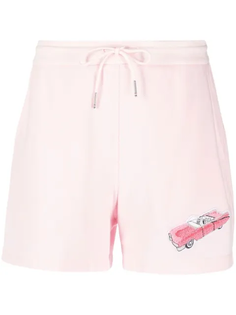 Thom Browne car-embroidered piqué shorts Pink FJQ099E00050