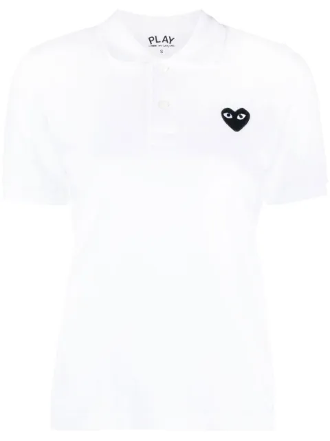Comme Des Garçons Play appliqué-detail short-sleeve polo shirt White P1T065