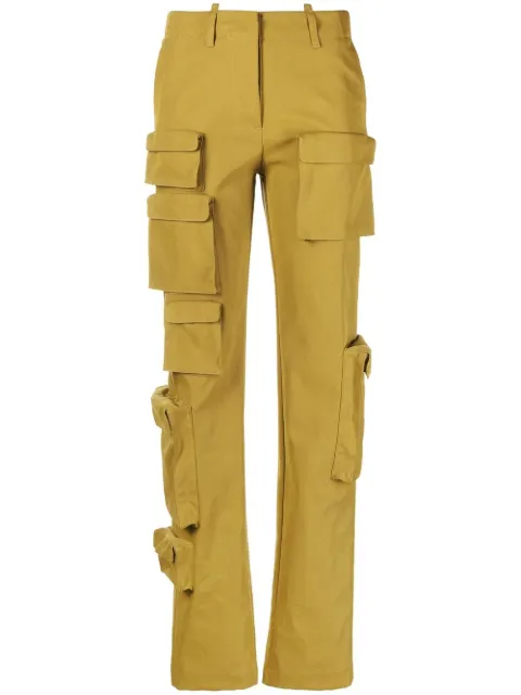 Off-White Co Multipocket straight-leg cargo trousers Yellow OWCF015F22FAB0015700