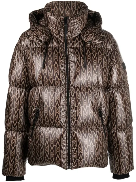 Mackage Kent monogram-print padded coat Brown KENTMG