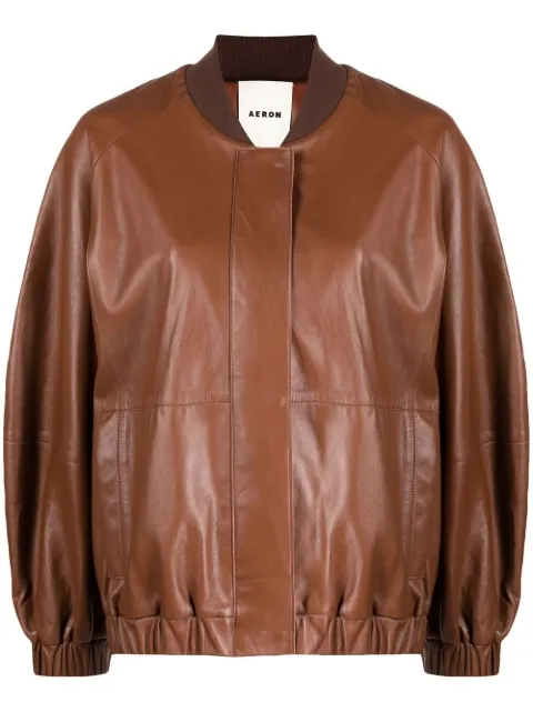 AERON Bloom lambskin bomber jacket Brown AW23RSJK091429216