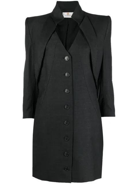 Givenchy Pre-Owned 1990s layered single-breasted coat Black HOLAGIV122