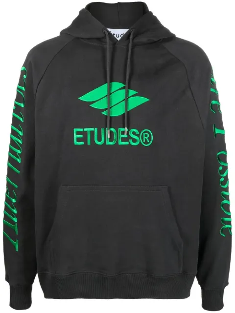 Études Studio Racing Eco logo-embroidered hoodie Black E23MM270A01696