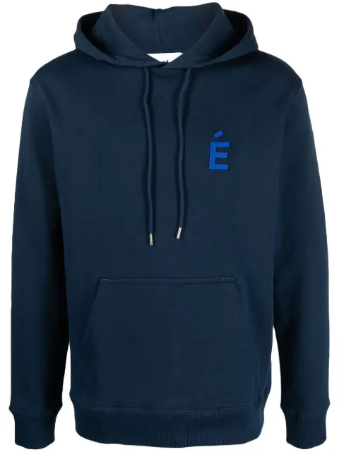 Études Studio logo-patch organic cotton hoodie Blue E23MM253A01543