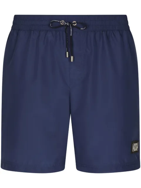 Dolce & Gabbana logo-tag swim shorts Blue M4E45TFUSFW