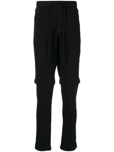 Greg Lauren drawstring cotton track pants Black EM213