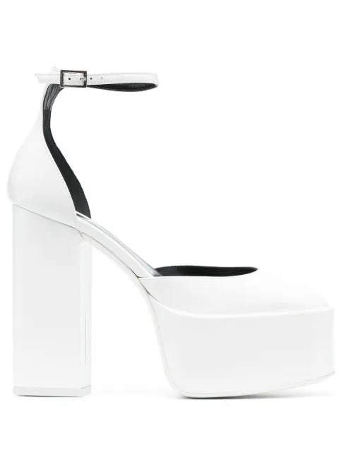 Paris Texas 130mm Jane platform pumps White PX874XVN01