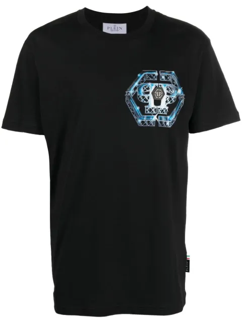 Philipp Plein logo print T-shirt Black AABCMTK5960PJY002N