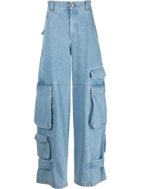 GCDS cargo-pocket wide-leg jeans Blue CC94M260235