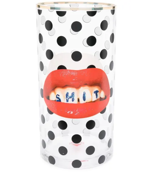 Seletti Toiletpaper lips-print vase Black 14170