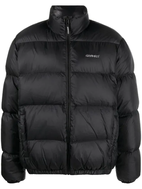 Gramicci logo-embroidered down puffer jacket Black G2FUJ013