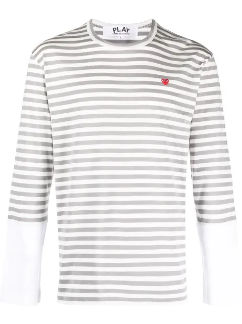 Comme Des Garçons Play striped long-sleeved T-shirt Grey P1T320