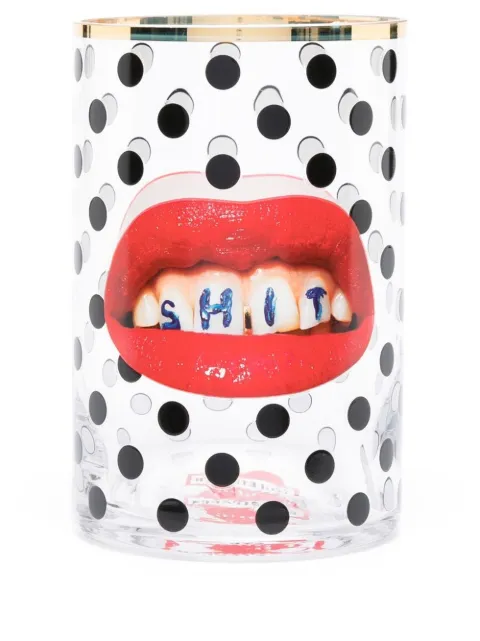 Seletti Toitetpaper lips-print vase Black 14160
