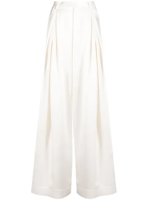 Goen.J pleated high-waist trousers White GNJ22AWPT01