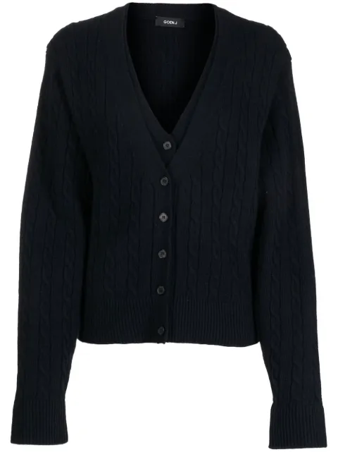 Goen.J double-layered V-neck cardigan Blue GNJ22AWKN03