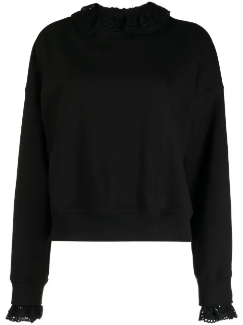 Goen.J crochet-colar sweatshirt Black GNJ22AWT11