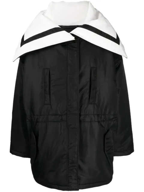 Goen.J sailor-collar padded coat Black GNJ22AWCT08