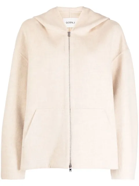 Goen.J zip-up hooded jacket Neutrals GNJ22AWJK07