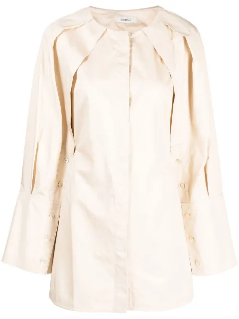 Goen.J long-sleeve mini shirt dress Neutrals GNJ22AWDS01