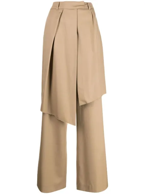 Goen.J panelled tailored trousers Brown GNJ22AWPT02