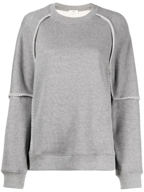 Goen.J whipstitch layered sweatshirt Grey GNJ22AWT14
