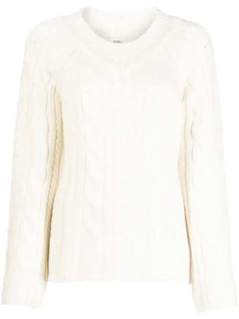 Goen.J cable-knit wool-blend sweater White GNJ22AWKN06