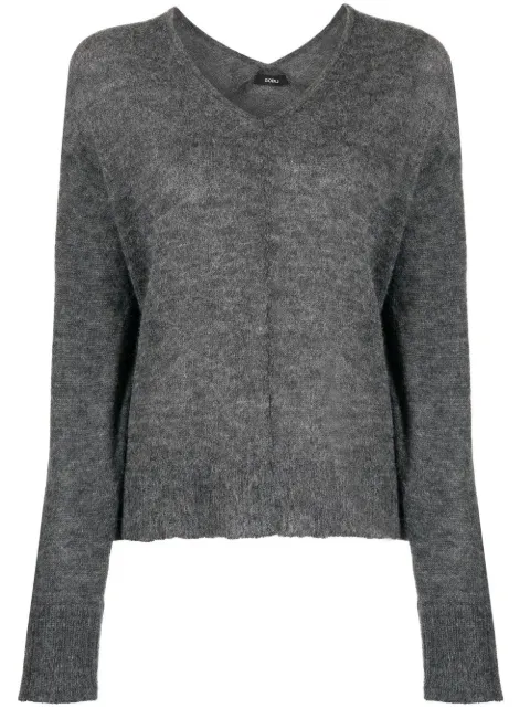 Goen.J V-neck knitted sweater Grey GNJ22AWKN05