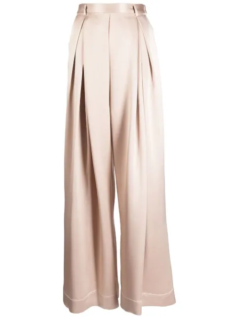 Goen.J pleated wide-leg trousers Brown GNJ22AWPT01