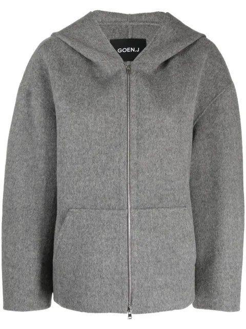 Goen.J zip-up hooded jacket Grey GNJ22AWJK07