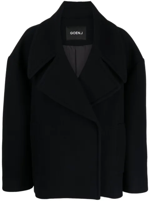 Goen.J double-breasted cropped jacket Black GNJ22AWJK03