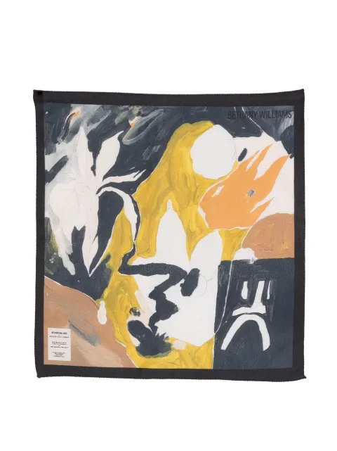 Bethany Williams logo-patch abstract-print scarf Blue BWAW22SCVSLKL1