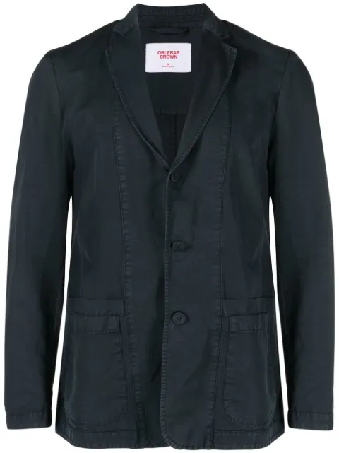 Orlebar Brown single-breasted linen-cotton blazer Blue 277018