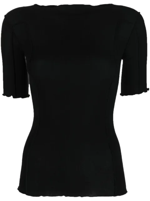 Baserange Omato stretch-organic cotton top Black TTO3RB000