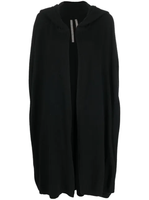 Rick Owens hooded knitted cardi-coat Black RO02B6687WSBR