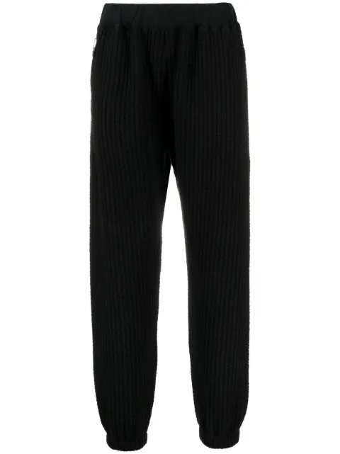 White Mountaineering ribbed track cotton-blend pants Black WM2273523
