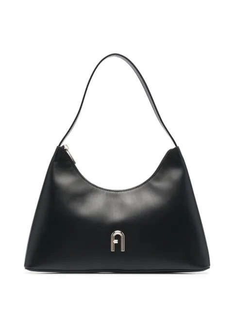 Furla logo-plaque leather shoulder bag Black WB00782AX0733O6000
