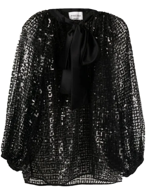 phaeonia sequin-detail long-sleeve blouse Black MP002805P