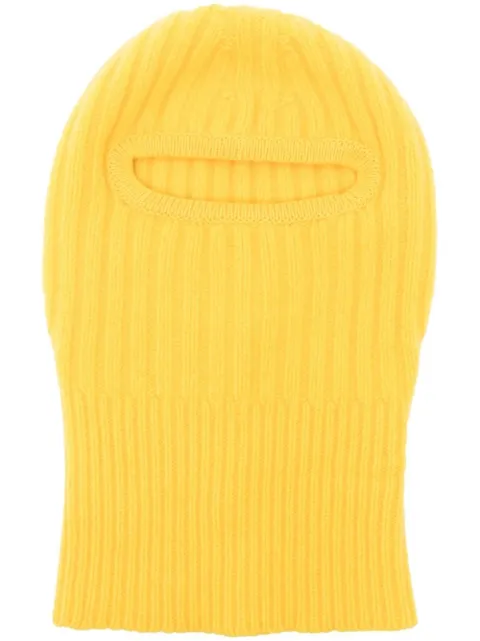 Walter Van Beirendonck ribbed knit mask Yellow 9013KNITTEDBALACLAVA