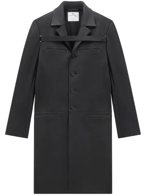 Courrèges single-breasted leather coat Black 123LMA076CV0005