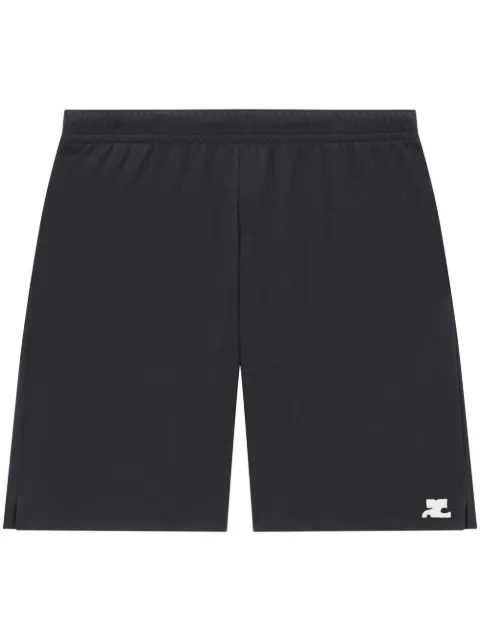 Courrèges logo-embroidered casual shorts Black 123JSH017JS0045